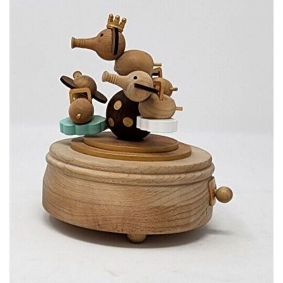 Wooderful Life Rotating Musical Box Whimsy Elephants Papyrus Baby  Works‎ 5" - Picture 2 of 8